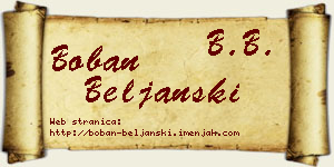 Boban Beljanski vizit kartica